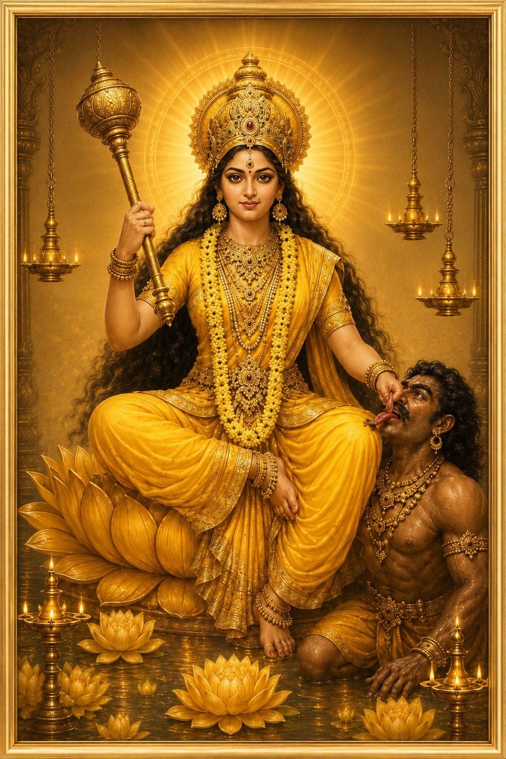 Maa Baglamukhi Religious Frame (33 cm x 24 cm) — 33x24 cm
