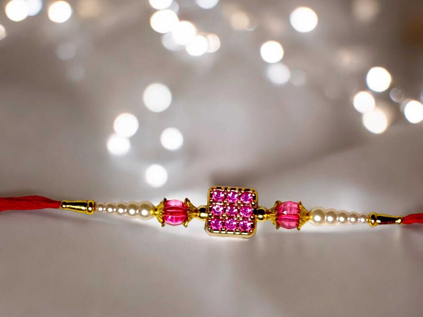 SUNINOW Designer JAR-PINK-R-02 Assorted Rakhi Set (1 rakhi)